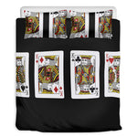 Four Kings Playing Cards Print Duvet Cover Bedding Set
