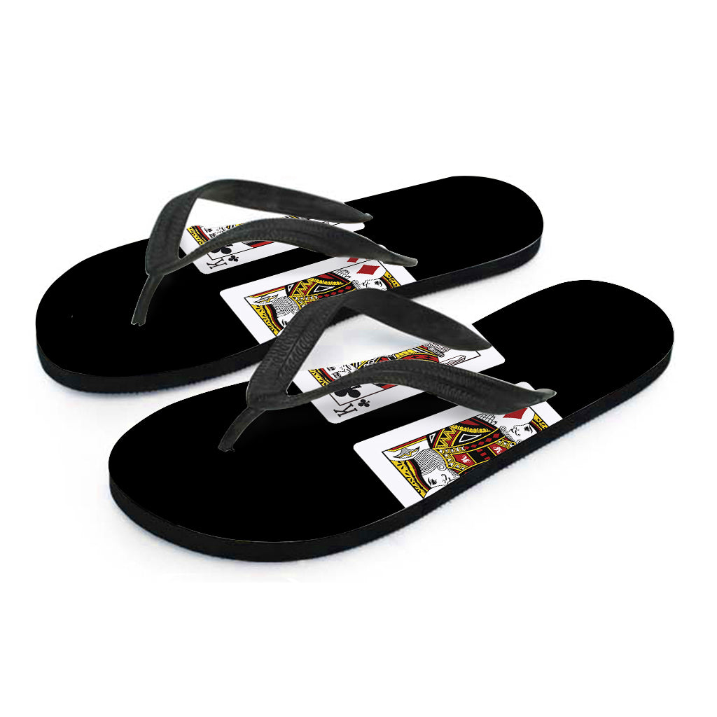 Four Kings Playing Cards Print Flip Flops