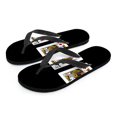 Four Kings Playing Cards Print Flip Flops