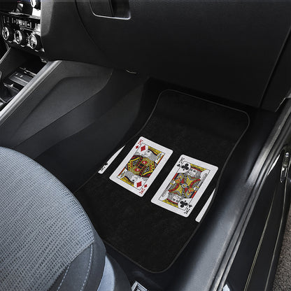 Four Kings Playing Cards Print Front and Back Car Floor Mats