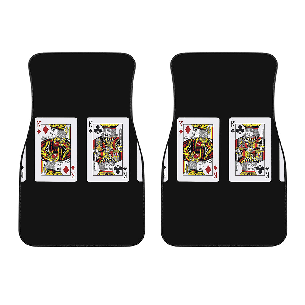 Four Kings Playing Cards Print Front Car Floor Mats