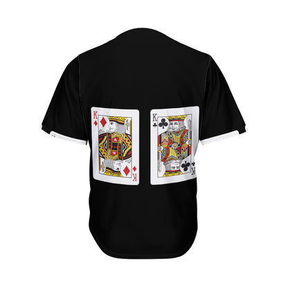 Four Kings Playing Cards Print Men's Baseball Jersey