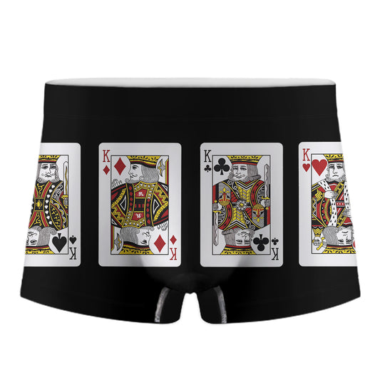 Four Kings Playing Cards Print Men's Boxer Briefs