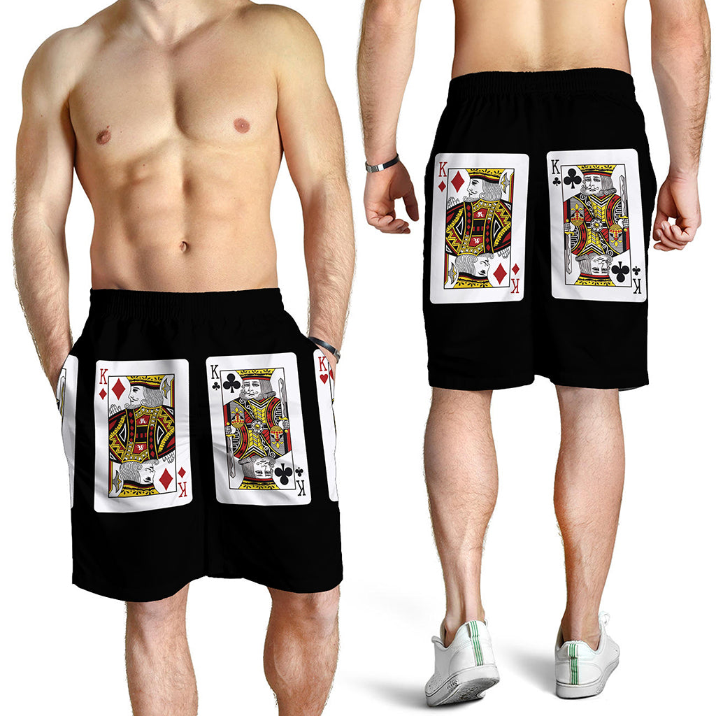 Four Kings Playing Cards Print Men's Shorts