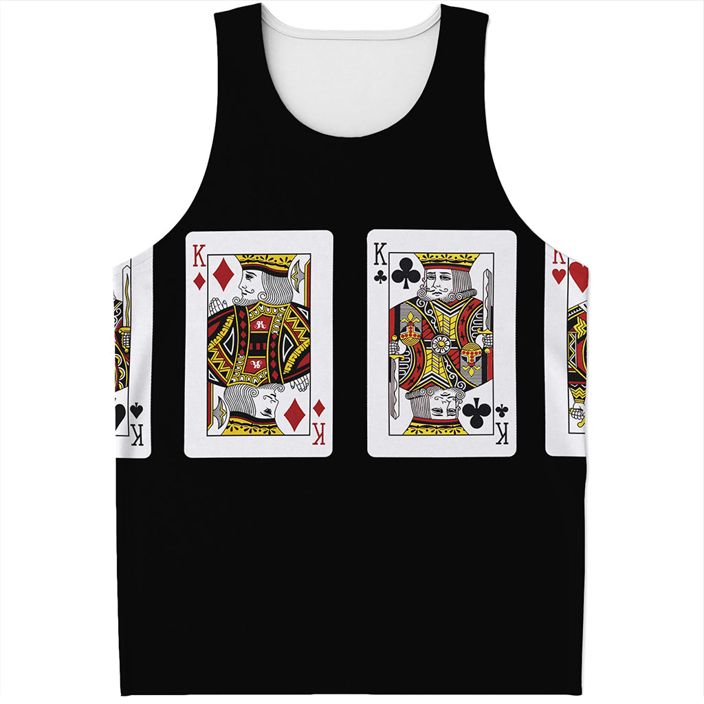 Four Kings Playing Cards Print Men's Tank Top