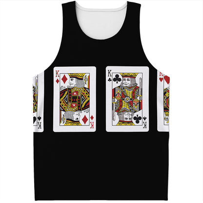 Four Kings Playing Cards Print Men's Tank Top