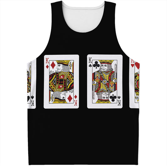 Four Kings Playing Cards Print Men's Tank Top