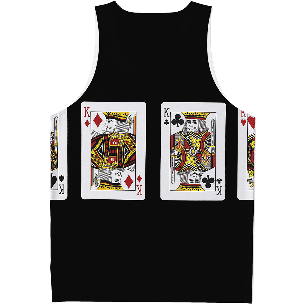 Four Kings Playing Cards Print Men's Tank Top