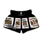 Four Kings Playing Cards Print Muay Thai Boxing Shorts