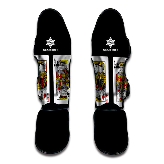 Four Kings Playing Cards Print Muay Thai Shin Guard