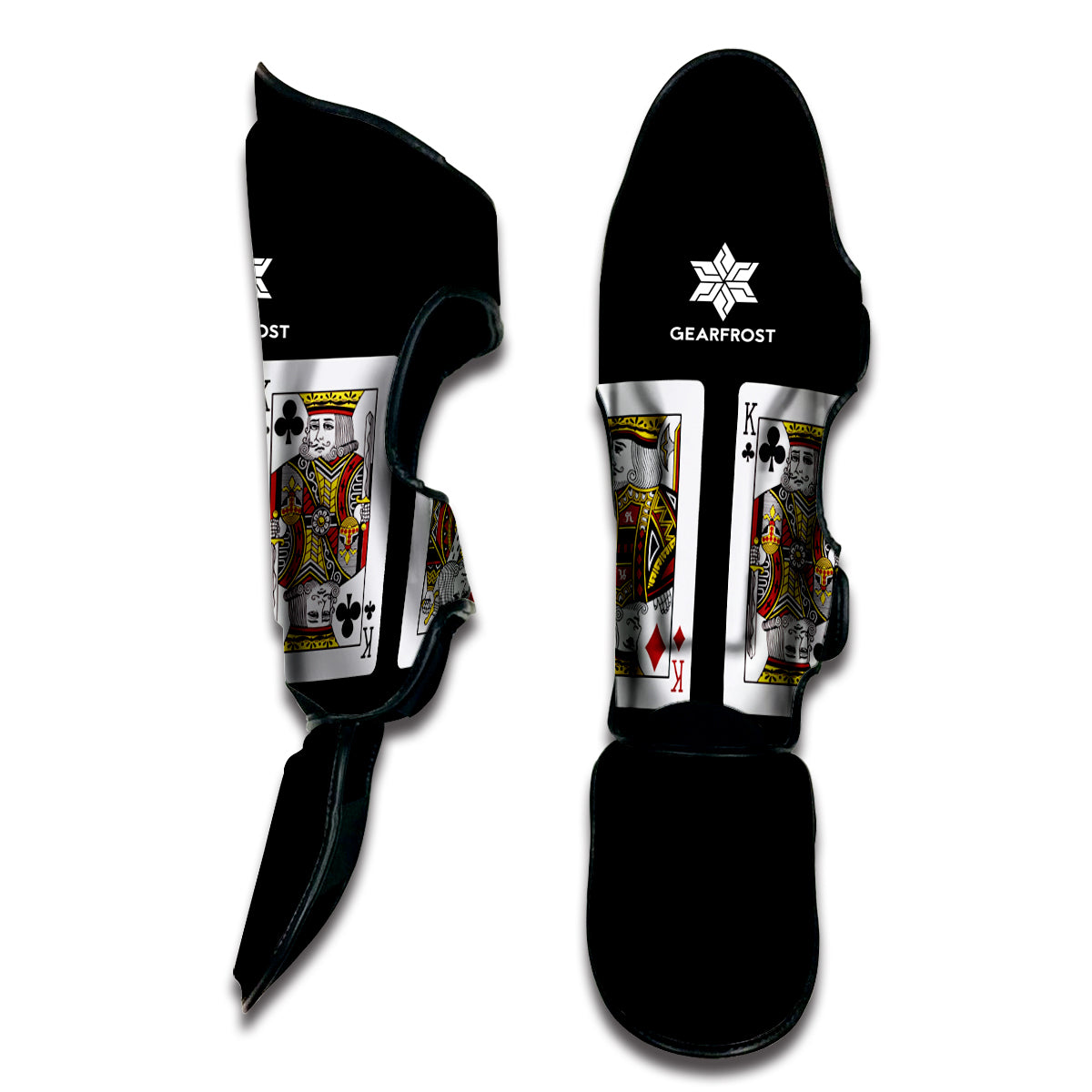 Four Kings Playing Cards Print Muay Thai Shin Guard