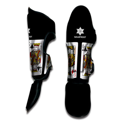 Four Kings Playing Cards Print Muay Thai Shin Guard