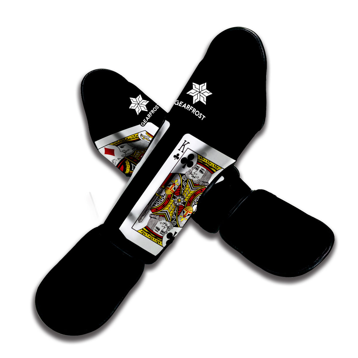 Four Kings Playing Cards Print Muay Thai Shin Guard