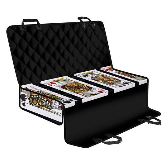 Four Kings Playing Cards Print Pet Car Back Seat Cover