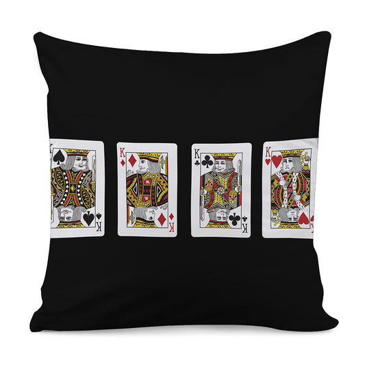 Four Kings Playing Cards Print Pillow Cover