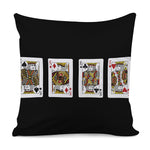 Four Kings Playing Cards Print Pillow Cover