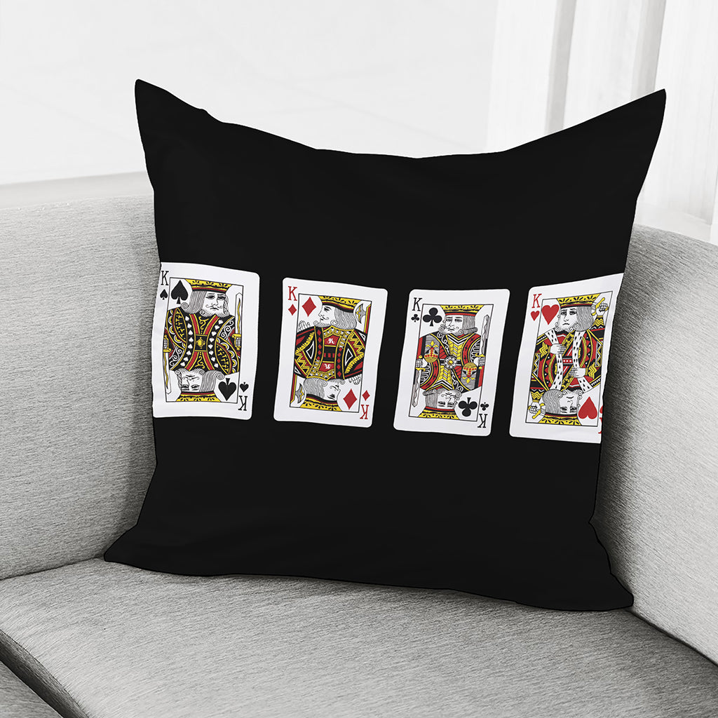 Four Kings Playing Cards Print Pillow Cover