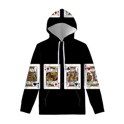 Four Kings Playing Cards Print Pullover Hoodie