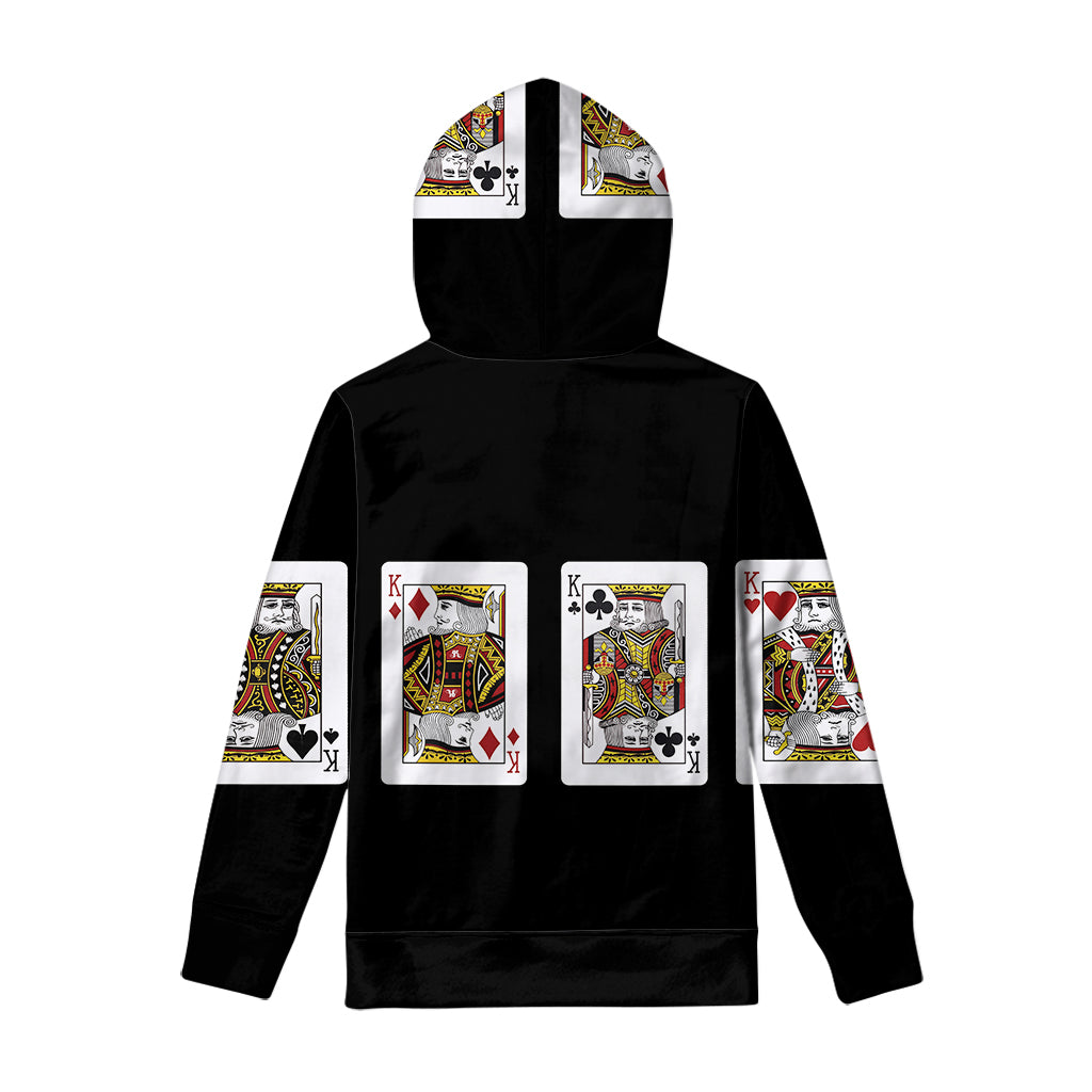 Four Kings Playing Cards Print Pullover Hoodie