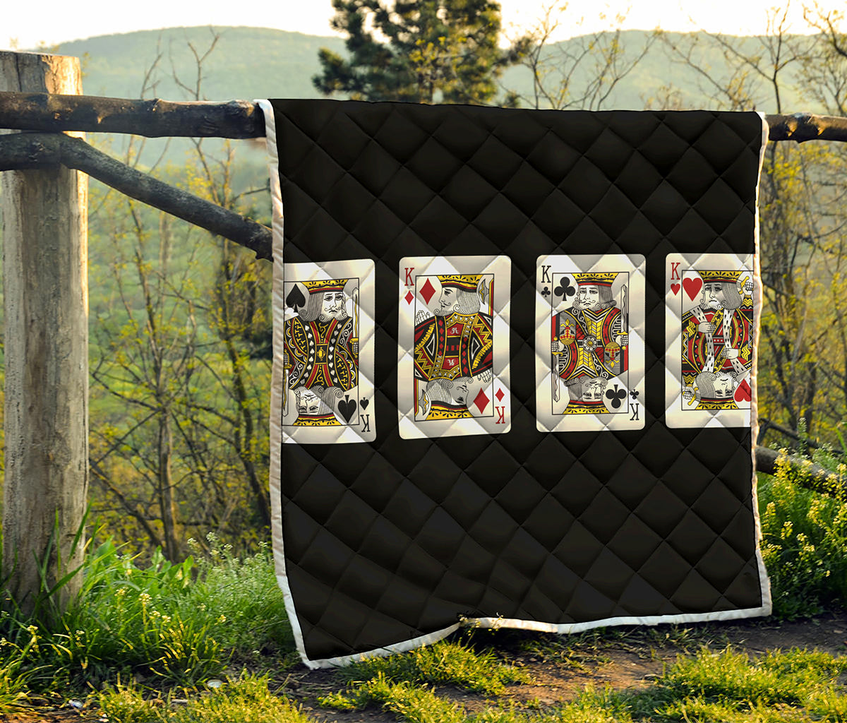 Four Kings Playing Cards Print Quilt