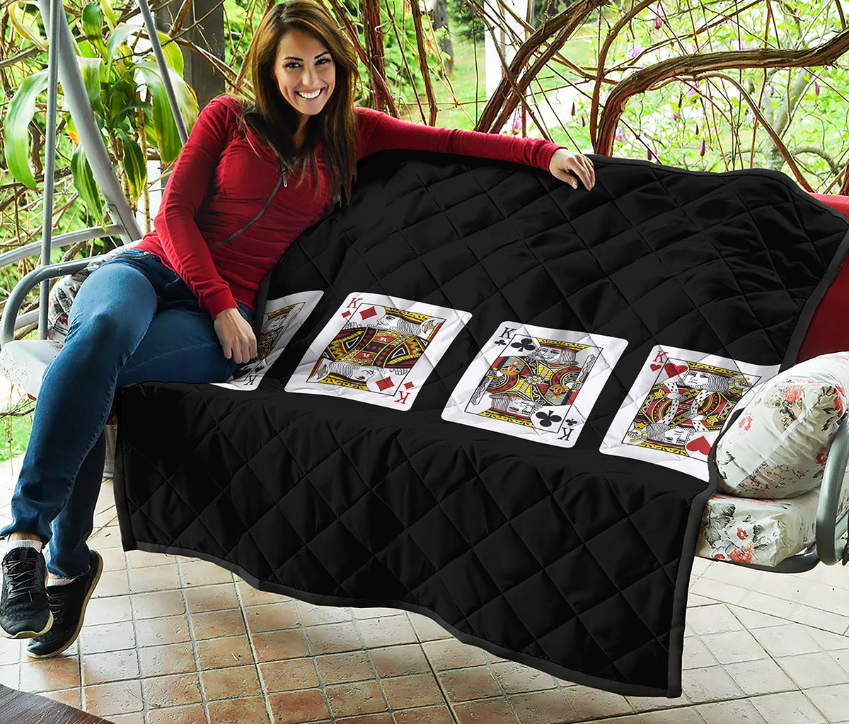 Four Kings Playing Cards Print Quilt