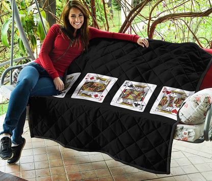 Four Kings Playing Cards Print Quilt