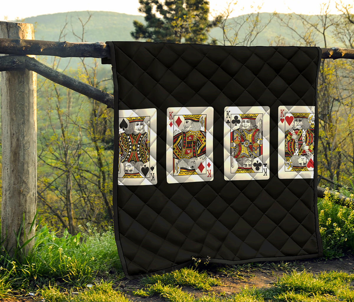 Four Kings Playing Cards Print Quilt