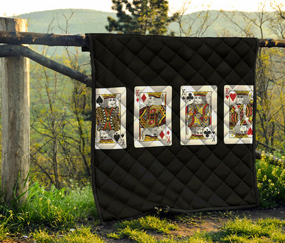 Four Kings Playing Cards Print Quilt