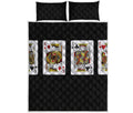 Four Kings Playing Cards Print Quilt Bed Set