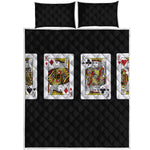 Four Kings Playing Cards Print Quilt Bed Set