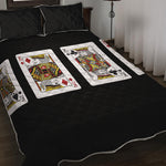 Four Kings Playing Cards Print Quilt Bed Set