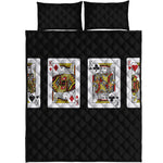 Four Kings Playing Cards Print Quilt Bed Set