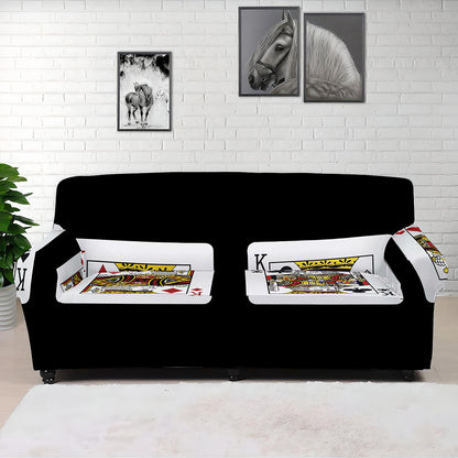 Four Kings Playing Cards Print Sofa Cover