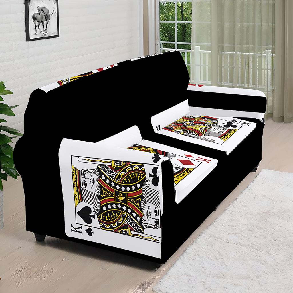 Four Kings Playing Cards Print Sofa Cover