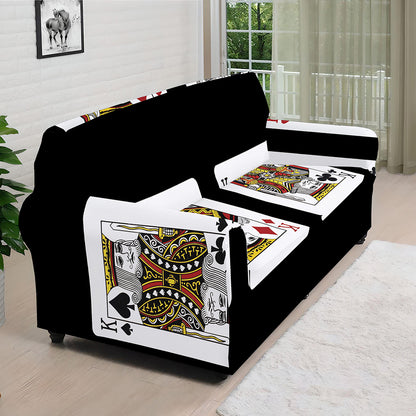 Four Kings Playing Cards Print Sofa Cover
