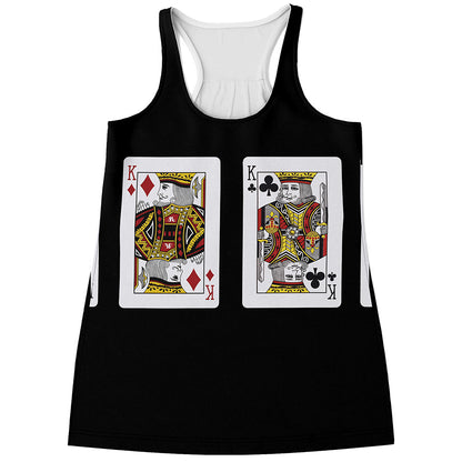 Four Kings Playing Cards Print Women's Racerback Tank Top