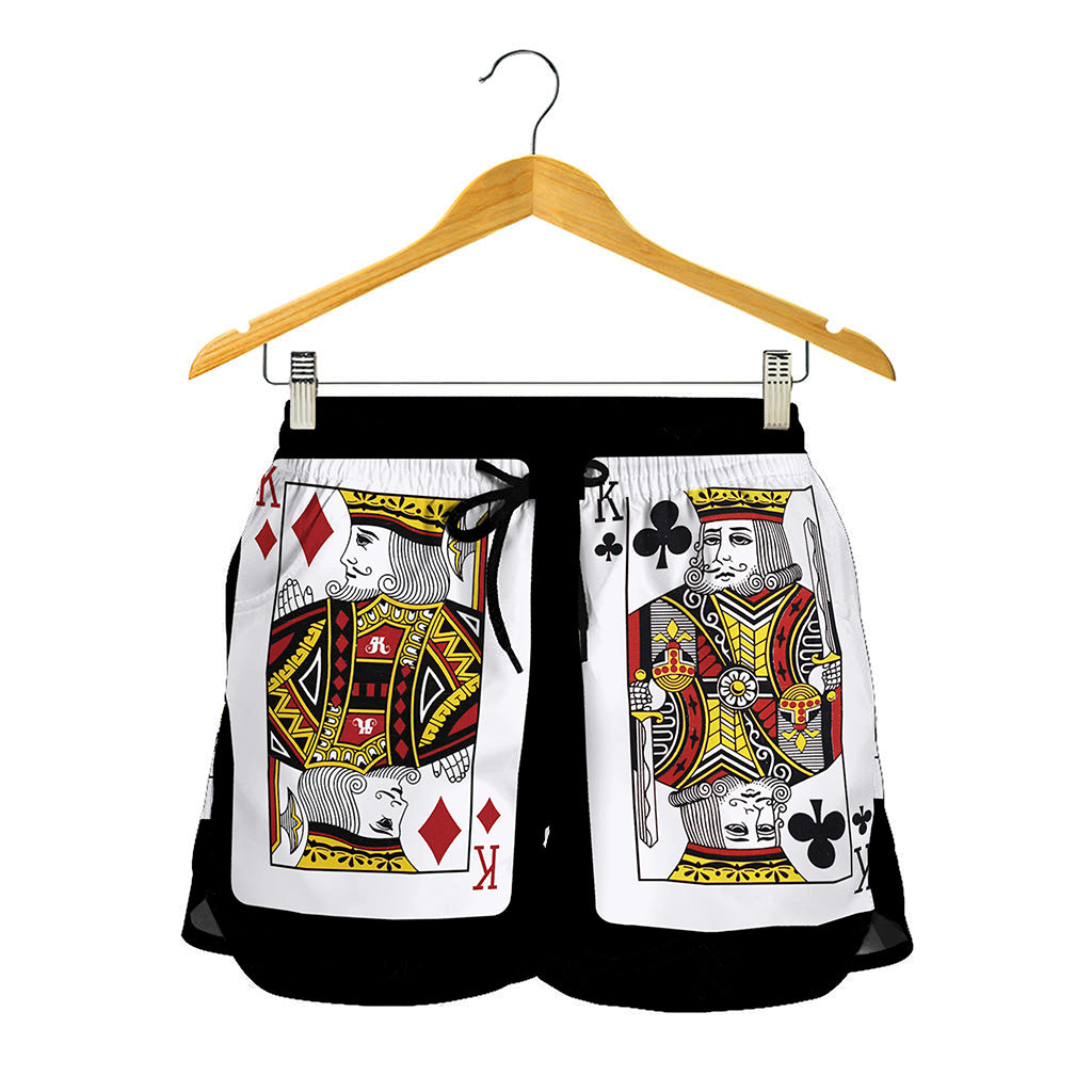 Four Kings Playing Cards Print Women's Shorts