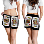 Four Kings Playing Cards Print Women's Shorts