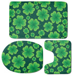 Four-Leaf Clover St. Patrick's Day Print 3 Piece Bath Mat Set