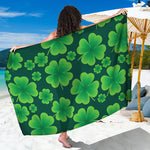Four-Leaf Clover St. Patrick's Day Print Beach Sarong Wrap