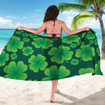 Four-Leaf Clover St. Patrick's Day Print Beach Sarong Wrap