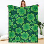 Four-Leaf Clover St. Patrick's Day Print Blanket