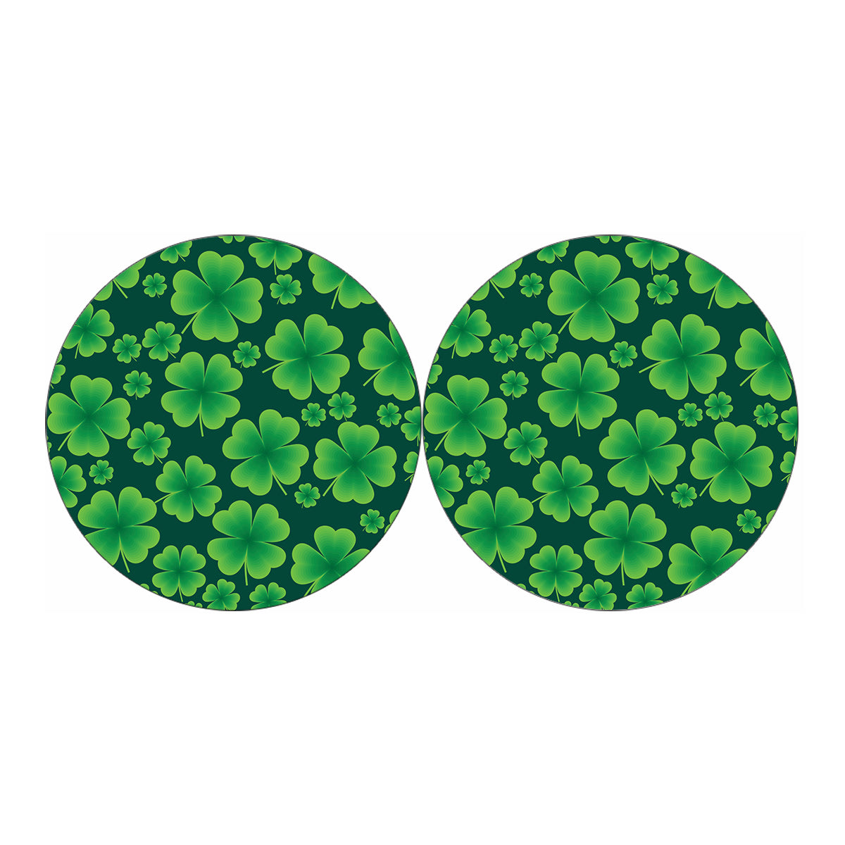 Four-Leaf Clover St. Patrick's Day Print Car Coasters