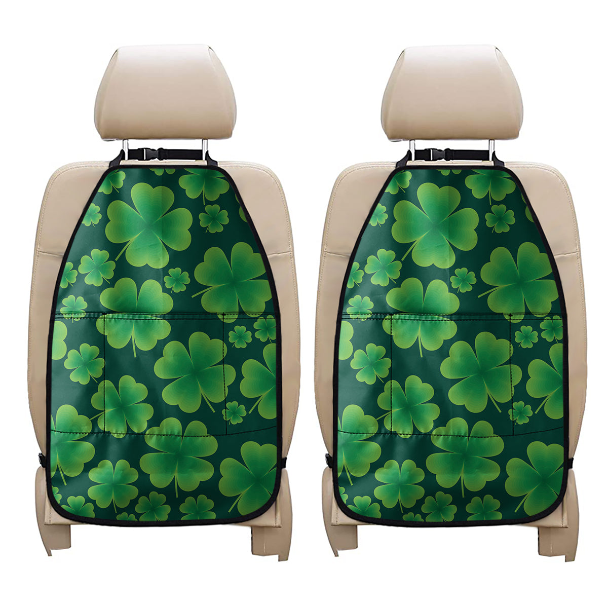 Four-Leaf Clover St. Patrick's Day Print Car Seat Organizers