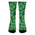 Four-Leaf Clover St. Patrick's Day Print Crew Socks
