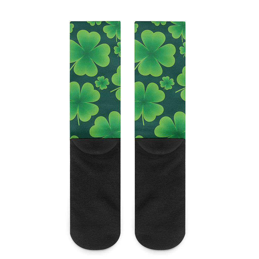Four-Leaf Clover St. Patrick's Day Print Crew Socks