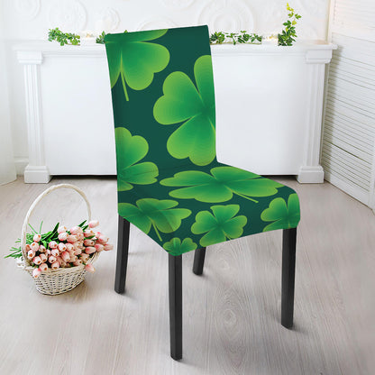 Four-Leaf Clover St. Patrick's Day Print Dining Chair Slipcover