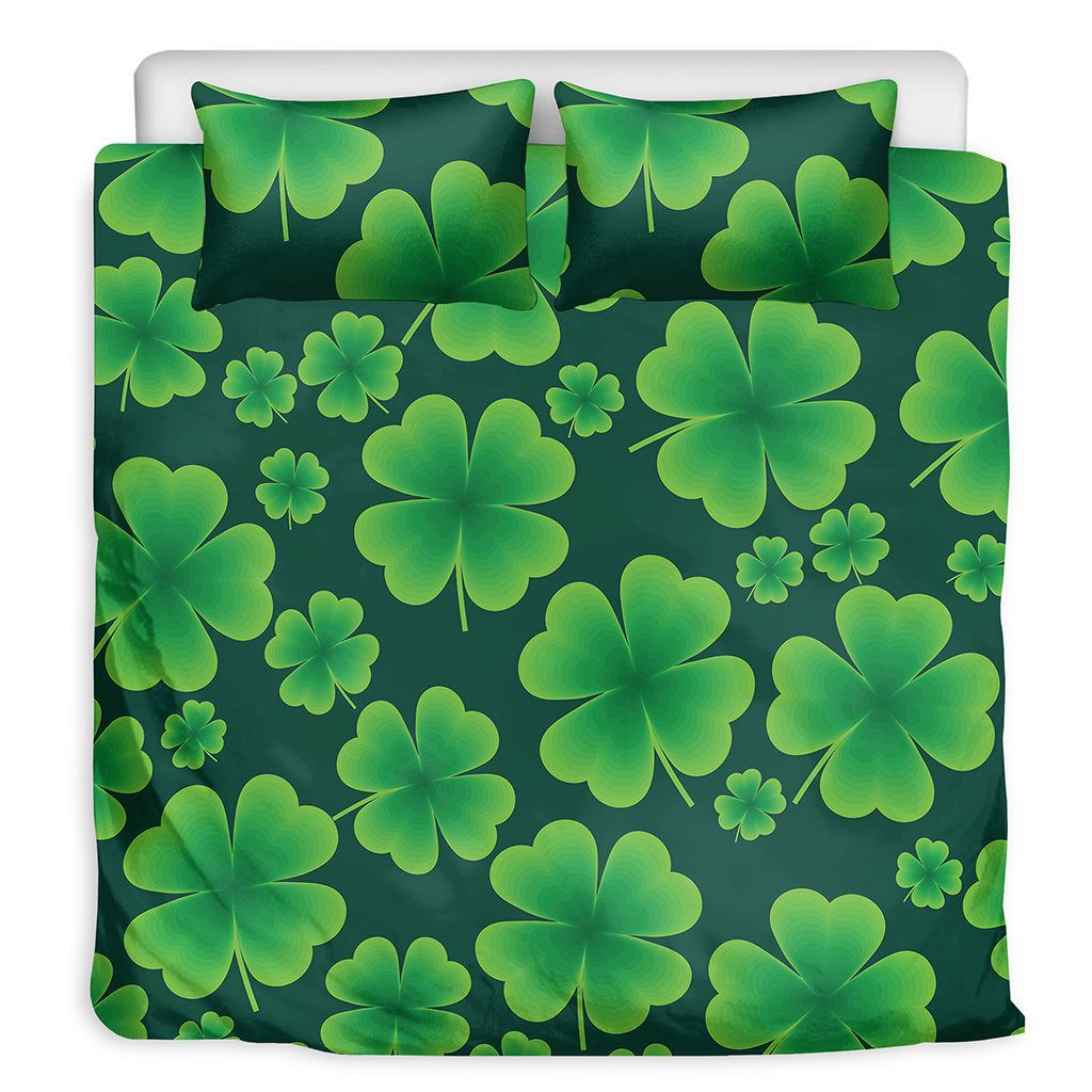 Four-Leaf Clover St. Patrick's Day Print Duvet Cover Bedding Set