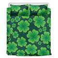 Four-Leaf Clover St. Patrick's Day Print Duvet Cover Bedding Set
