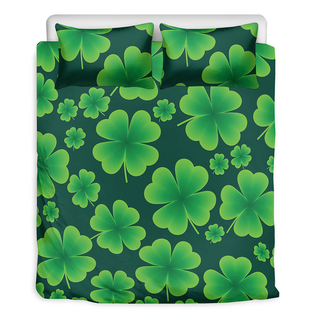 Four-Leaf Clover St. Patrick's Day Print Duvet Cover Bedding Set